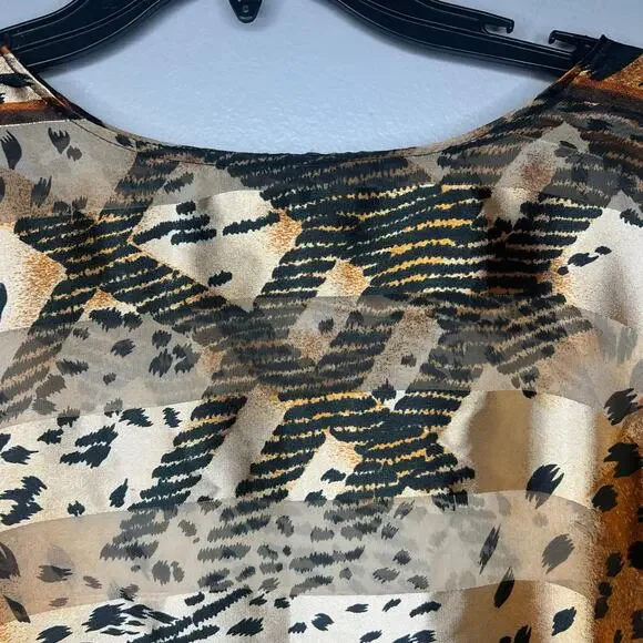 Women's Animal Print Blouse Kaftan Cover-Up One Size Mumu Old Money Mob Wife - Picture 3 of 10